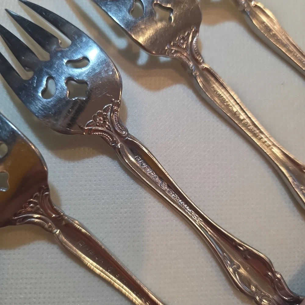 Vintage Oneida Michelangelo Stainless Steel Dessert‎ Fork Set Of 4